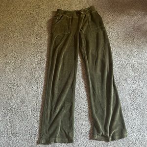 velvet green pants